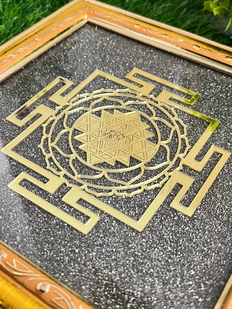 Shri Yantra Pyrite Dust Frame